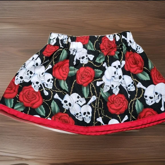 Conscious Children Punk Skirt – Skulls & Roses, Made in USA - Size 12-18 Month - Picture 7 of 7